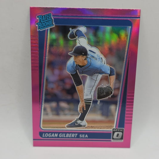 Logan Gilbert 2021 Panini Optic Pink Prizm #141 MLB Seattle Mariners