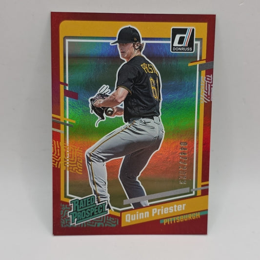 2023 Donruss Baseball Rated Prospect Holo Red #39 Quinn Priester /2023 Pirates