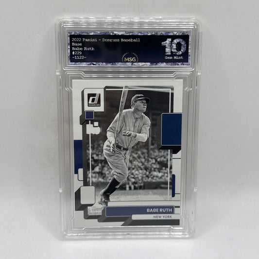 2022 Donruss #229 Babe Ruth New York Yankees Graded 10 Gem Mint MLB Card