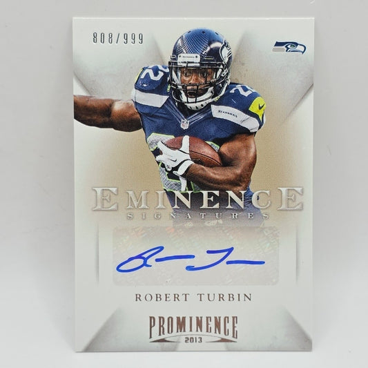 2012 Panini Prominence #11 Robert Turbin RC Auto #'d /999 NFL Seahawks Football