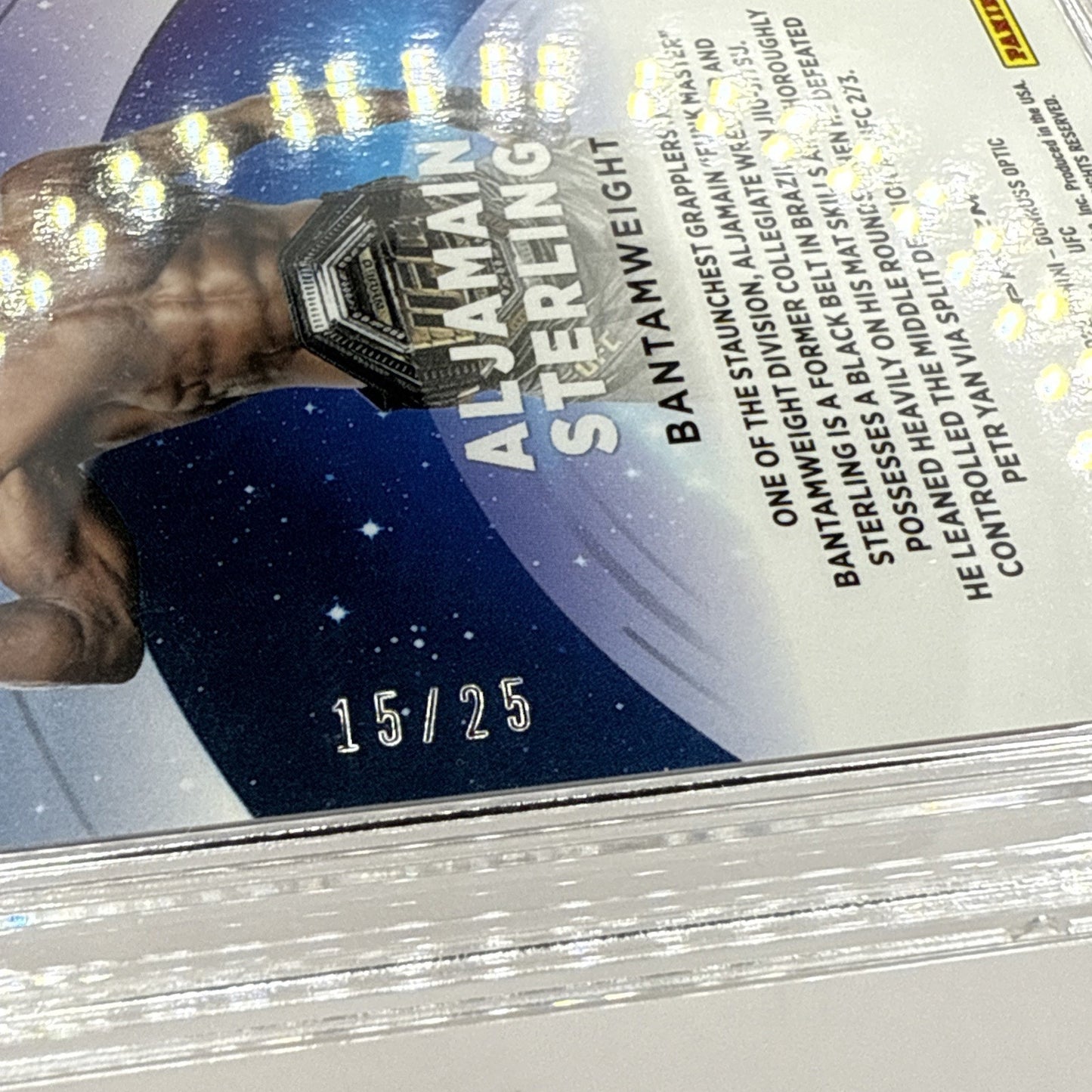 2022 Panini Donruss Optic Aljamain Sterling Stargazing /25 Pink SP Graded 10 Gem
