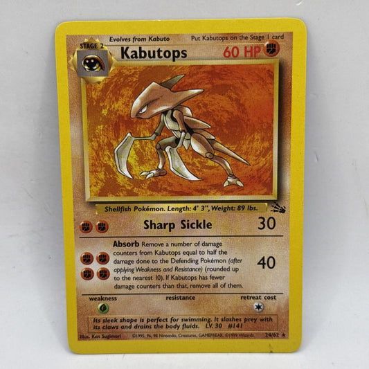 Pokémon TCG Kabutops Fossil 24/62 Regular Unlimited Rare MP Collectible Card