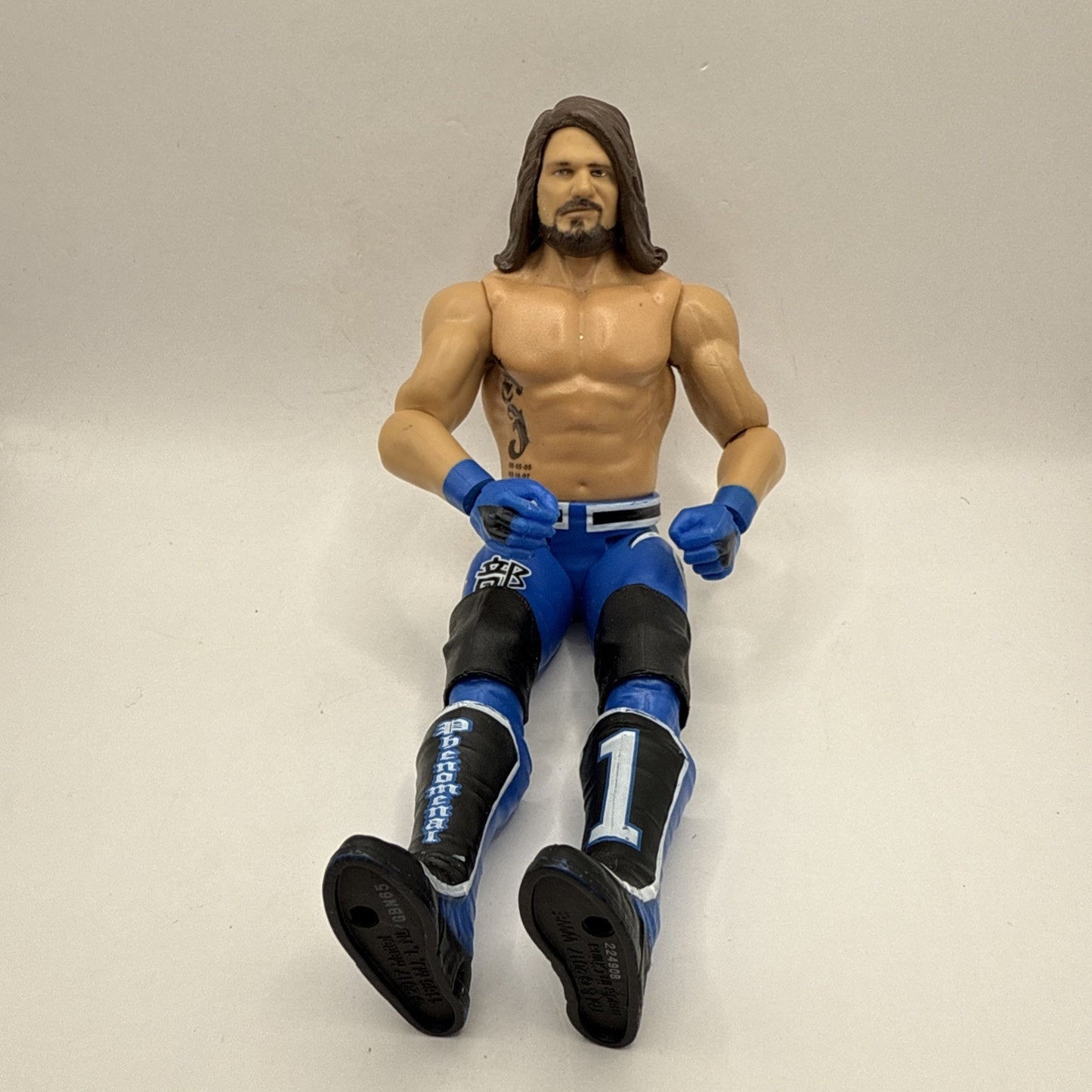 AJ Styles WWE 2017 Mattel Basic Series 101 Wrestling Action Figure Blue Pants