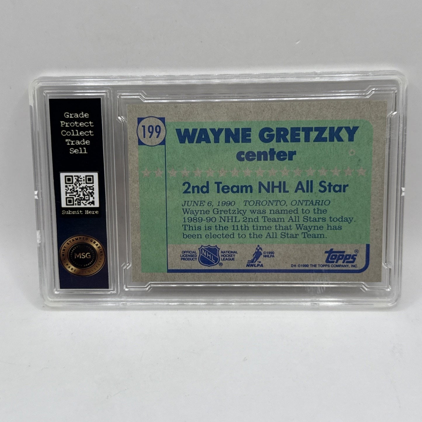 1990 Topps All-Star Wayne Gretzky #199 Los Angeles Kings Graded 6 NHL Vintage