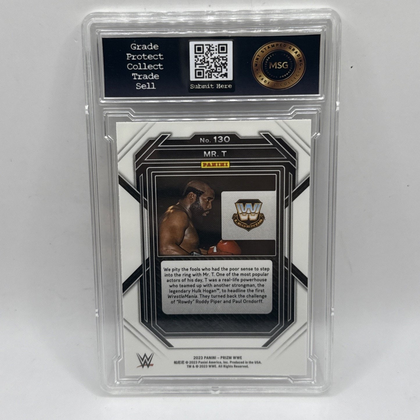 Mr. T 2023 Panini Prizm WWE #130 WRESTLING - BOXING - Actor - Graded 9 Mint