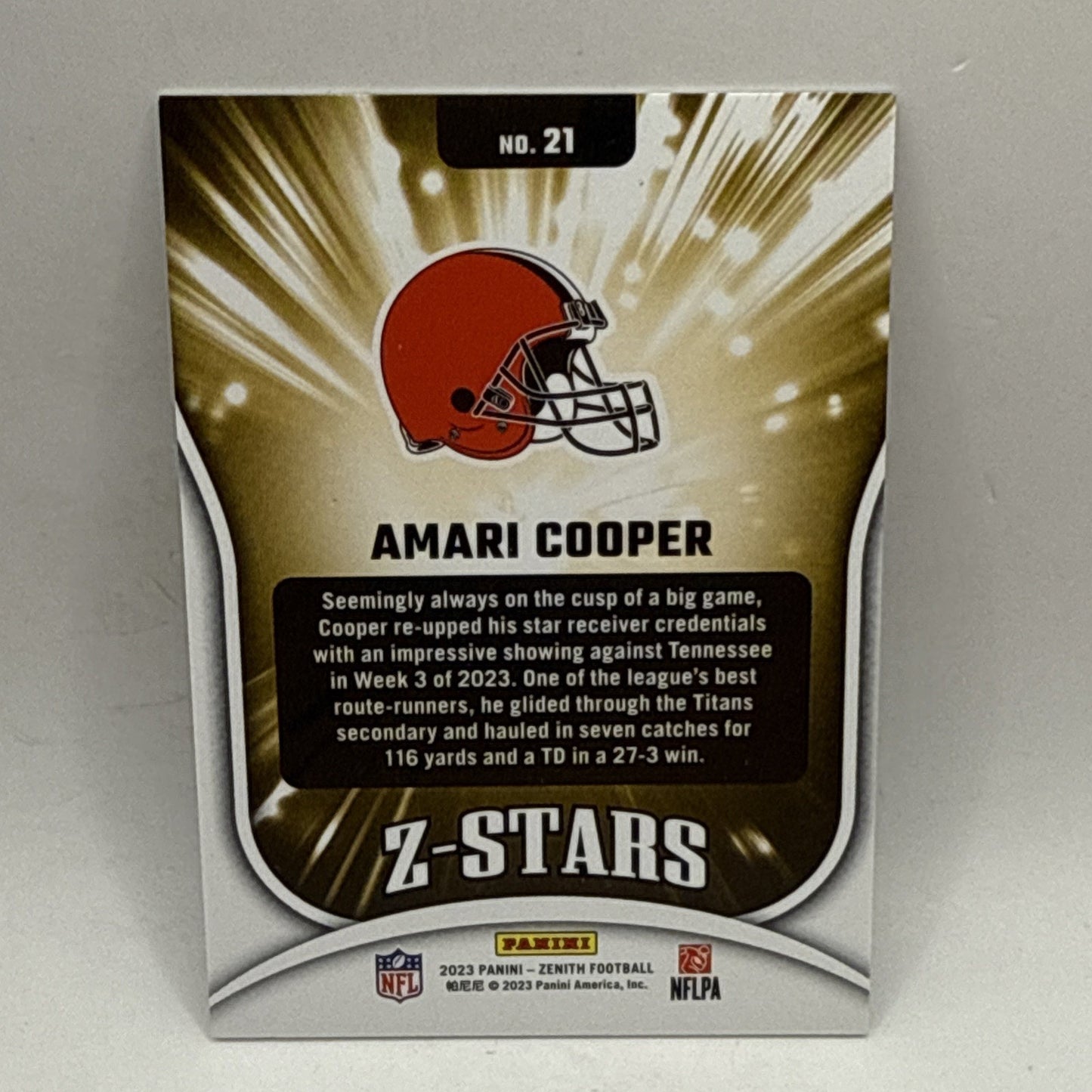 2023 Zenith Amari Cooper Z Stars No. 21 Cleveland Browns NFL Football Card
