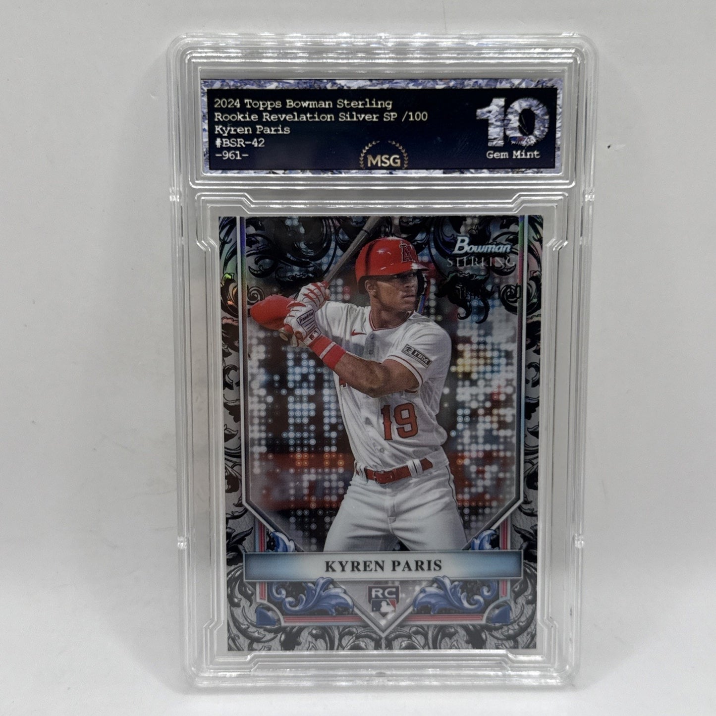 2024 Bowman Sterling #BSR-42 Kyren Paris Sterling RC /100 Graded 10 Revelation
