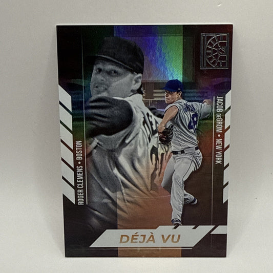 2022 Panini Capstone Deja Vu Roger Clemens & Jacob deGrom DV-11 Red Sox Mets