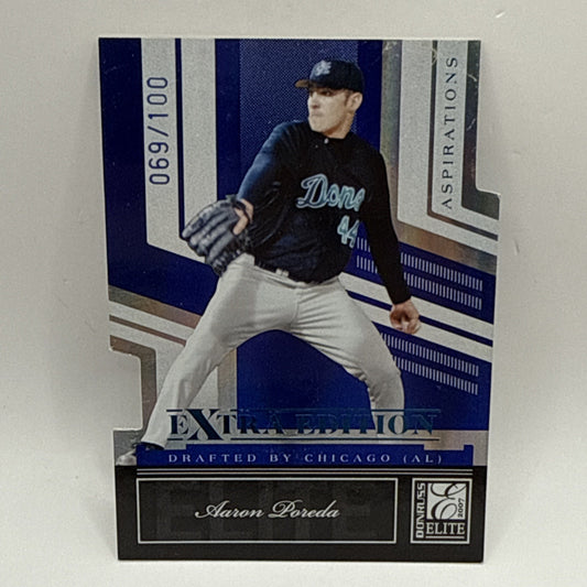 2007 DONRUSS Elite Extra Edition Die-Cut Aaron Poreda /100 RC Chicago MLB