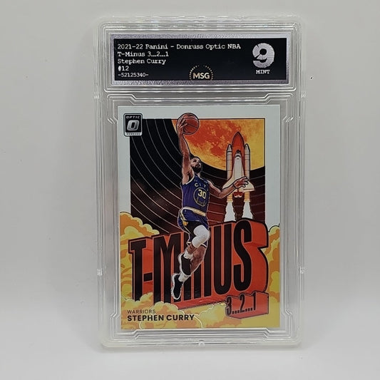 2021-22 Panini Donruss Optic Stephen Curry T-Minus 3...2...1... #12 Graded 9 NBA
