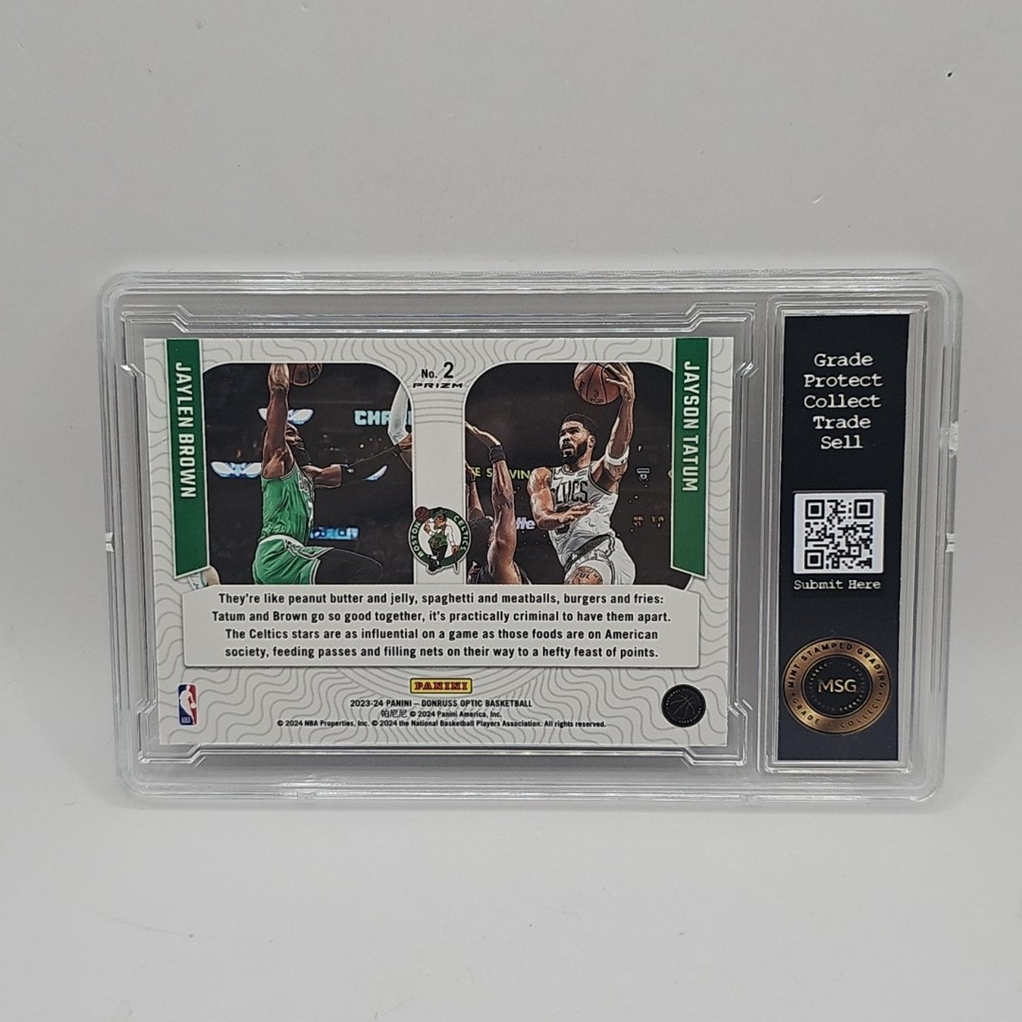 2023-24 Panini Donruss Optic Optical Illusions Jayson Tatum Jaylen Brown Purple