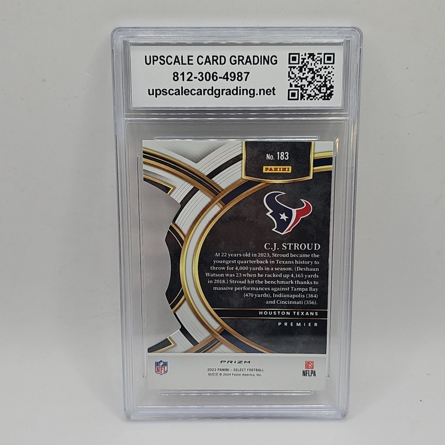 2023 Panini Select C.J. Stroud #183 Red & Black Prizm Die-Cut Graded 10 NFL Card