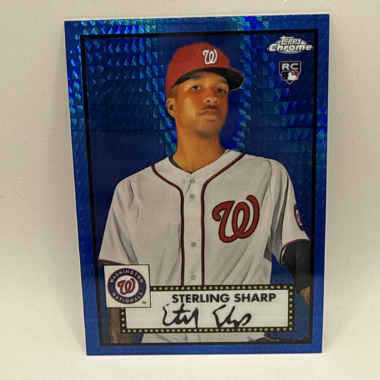 2021 Topps Chrome Platinum Anniversary Blue Sterling Sharp RC