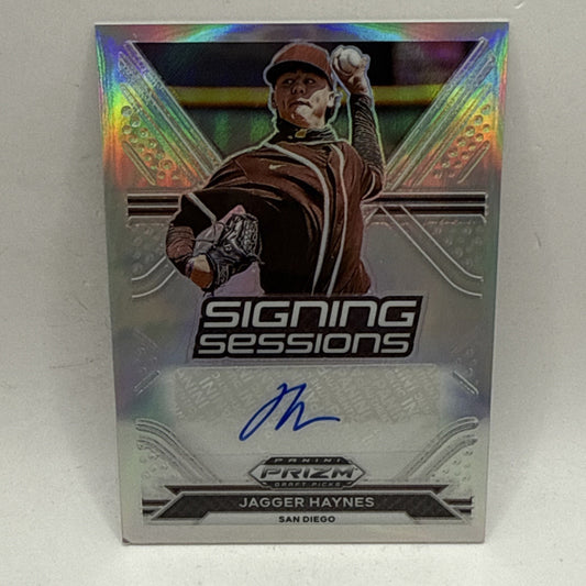 Prizm Draft Picks Jagger Haynes Signing Sessions Silver Prizm Auto San Diego MLB