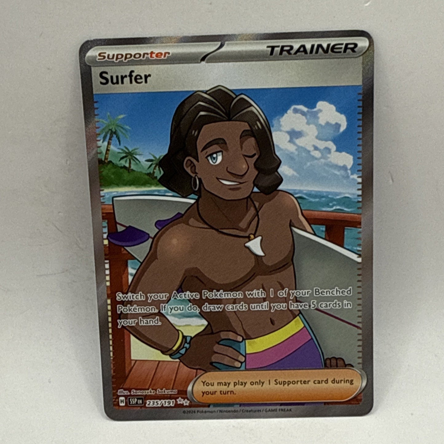 Pokémon [Surging Sparks] Surfer Trainer Card - 235/191 - Full Art Holo LP