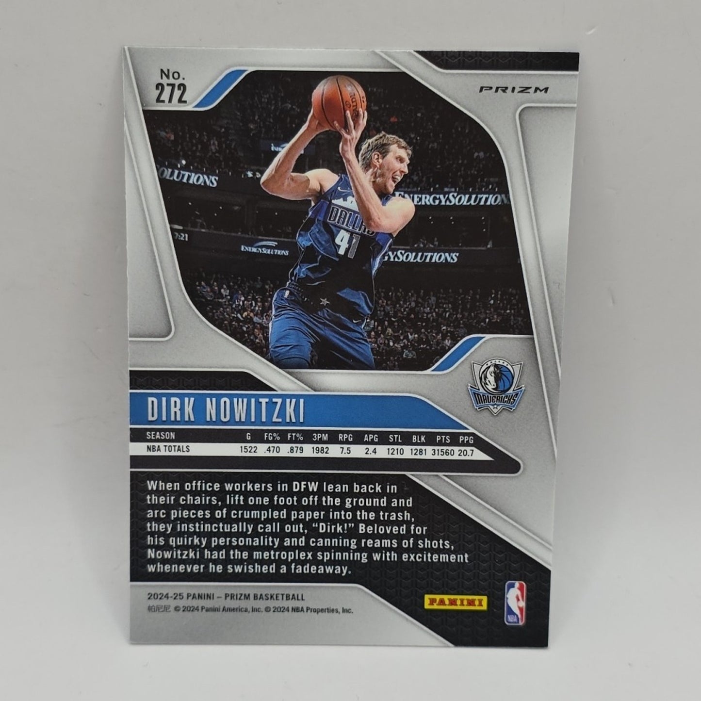 2024-25 Panini Prizm Dirk Nowitzki RED WHITE BLUE PRIZM #272 Mavs