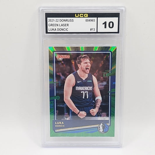 2020 Donruss Luka Doncic Green Laser #13 Graded 10 Dallas Mavericks La Lakers
