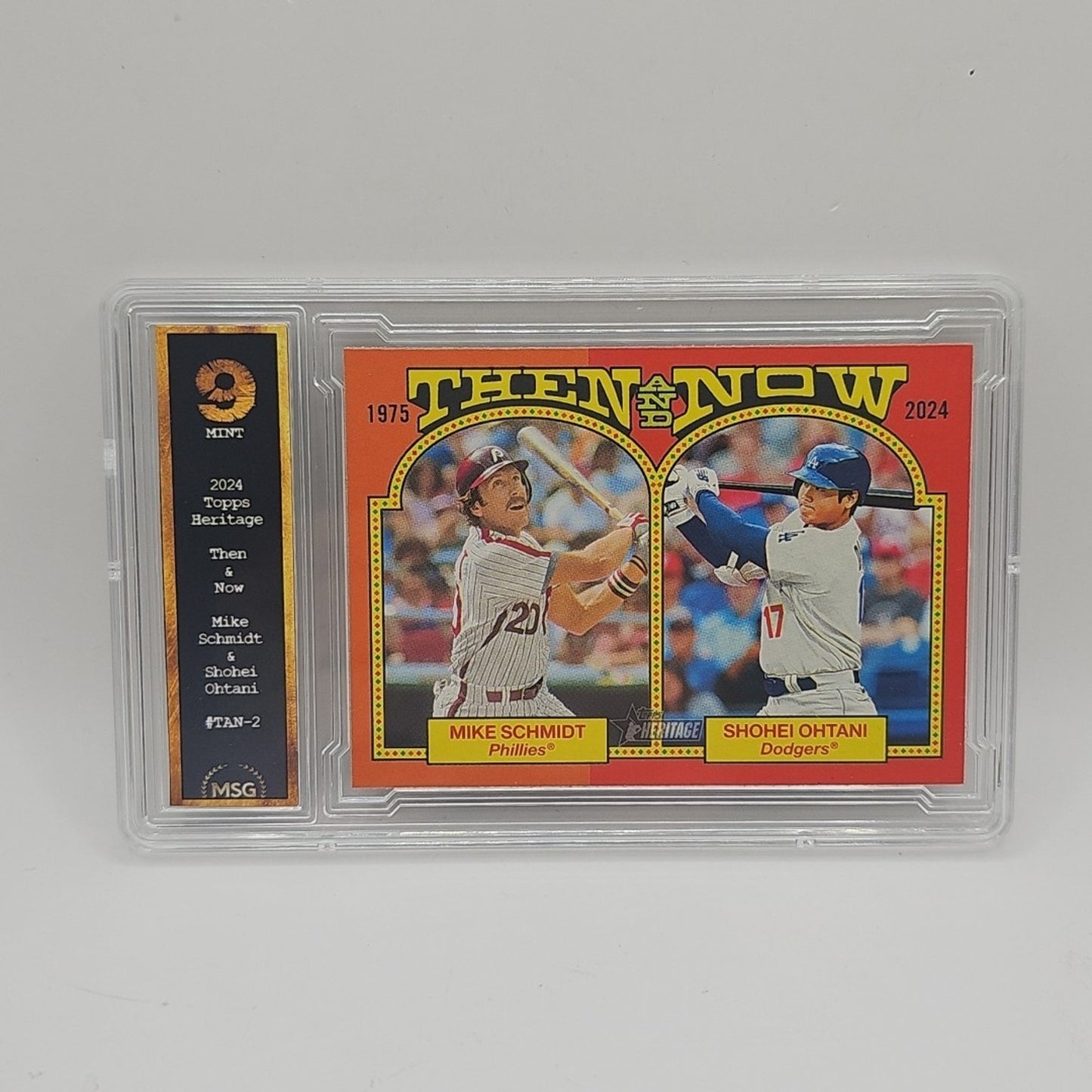 2024 Topps Heritage Then and Now #TAN2 Mike Schmidt Shohei Ohtani Graded 9 Mint