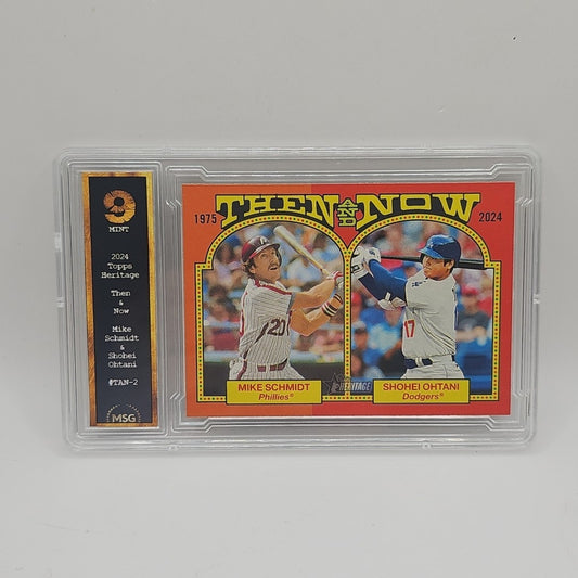 2024 Topps Heritage Then and Now #TAN2 Mike Schmidt Shohei Ohtani Graded 9 Mint