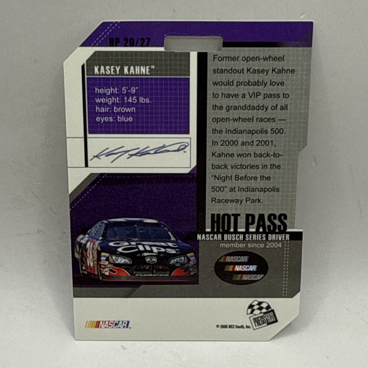 2005 Press Pass Trackside Hot Pass #HP20 Kasey Kahne NASCAR Trading Card