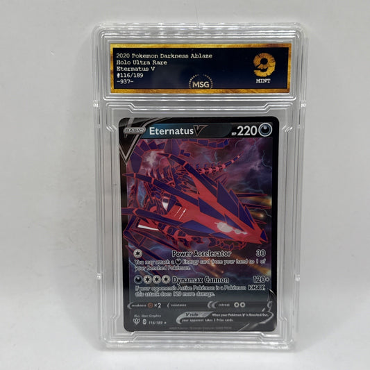 2020 Pokemon SWSH Darkness Ablaze 116/189 Eternatus V Graded 9 Mint Tcg