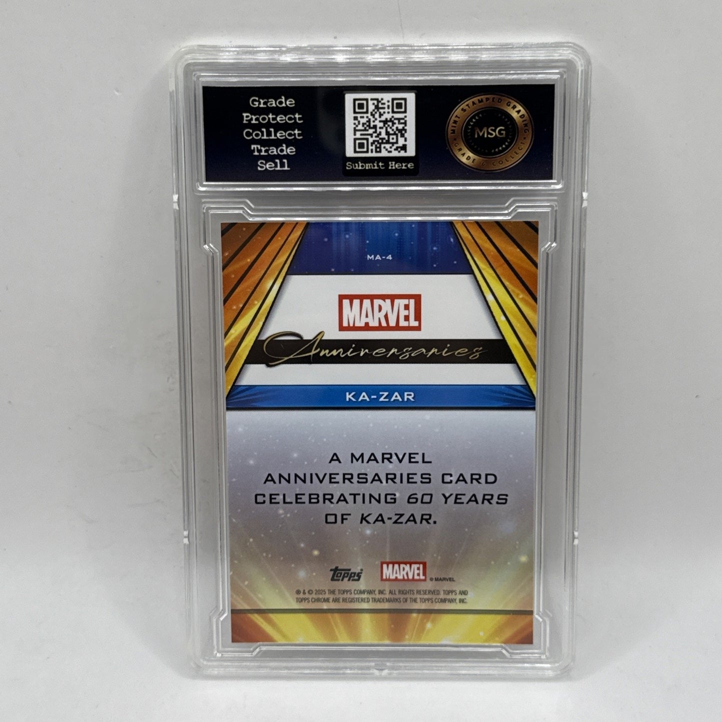 2025 Topps Chrome Marvel Comics 60th Anniversary Refractor Ka-Zar #MA-4 Graded