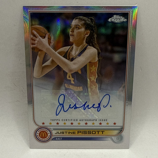 2022 Topps Chrome McDonald's A/A - #CA-JP Justine Pissott REFRACTOR Auto