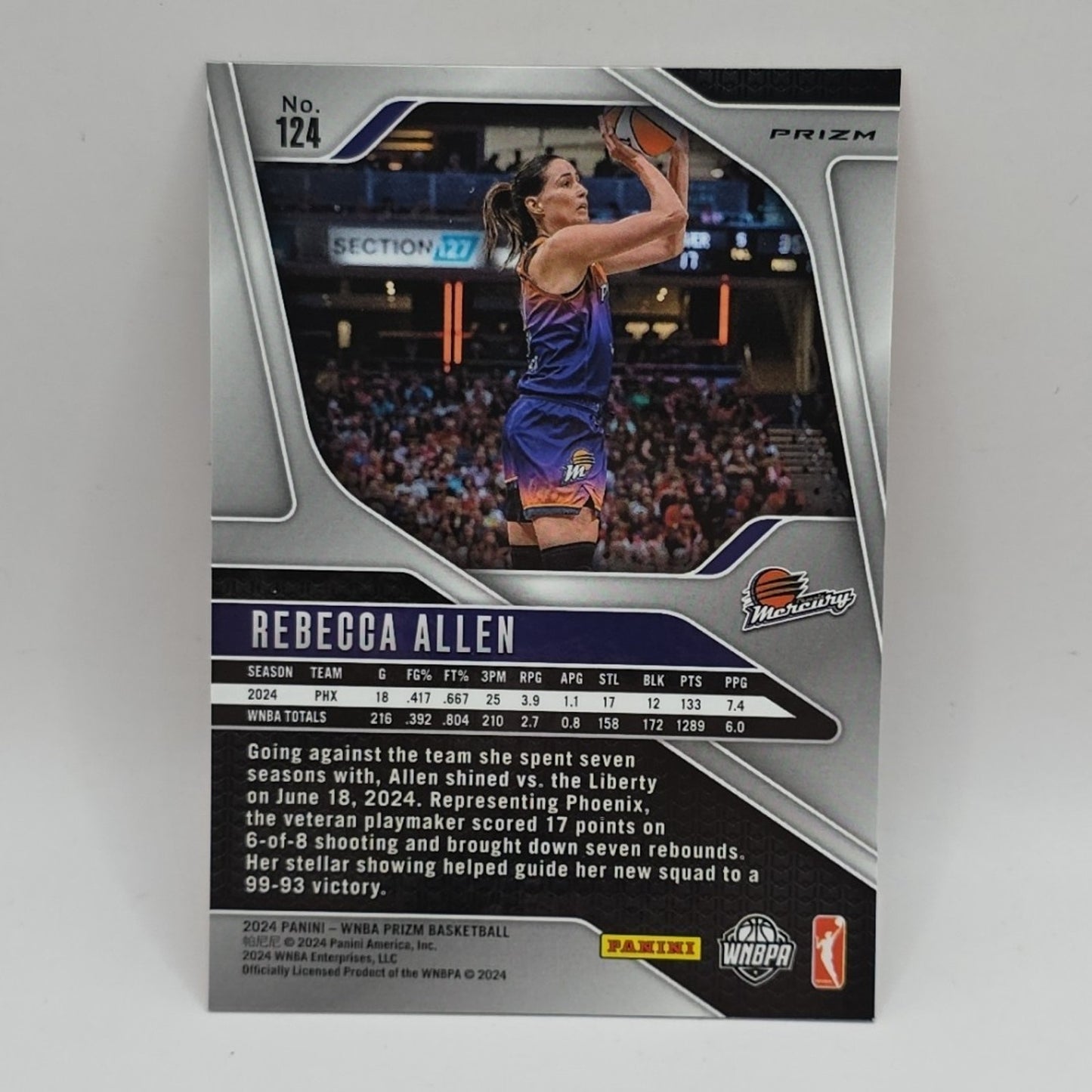 2024 Panini Prizm WNBA #124 Rebecca Allen Orange Ice