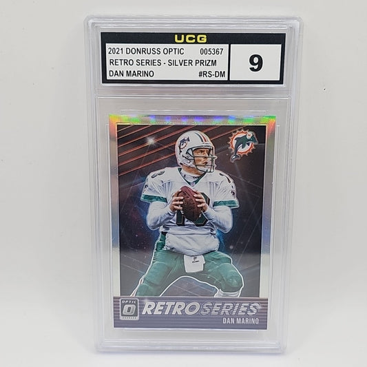 2021 Donruss Optic Retro Series Silver Dan Marino Miami Dolphins Graded 9 NFL