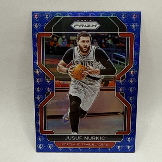 2021-22 Panini Prizm Jusuf Nurkic #171 Blue Diamonds 75th Anniversary SP Blazers