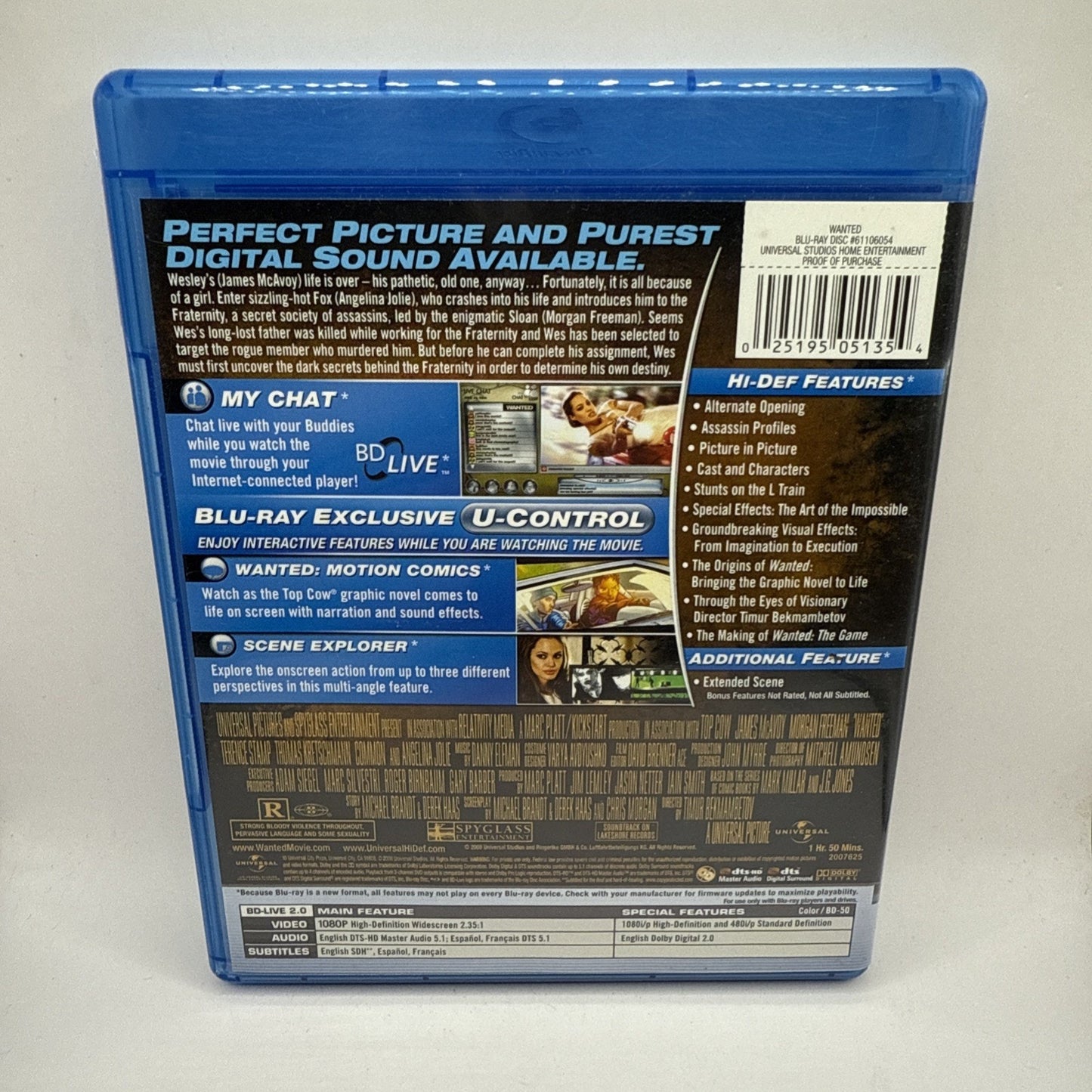 Wanted Blu-ray Movie - Angelina Jolie - Hi-Def Movie Experience