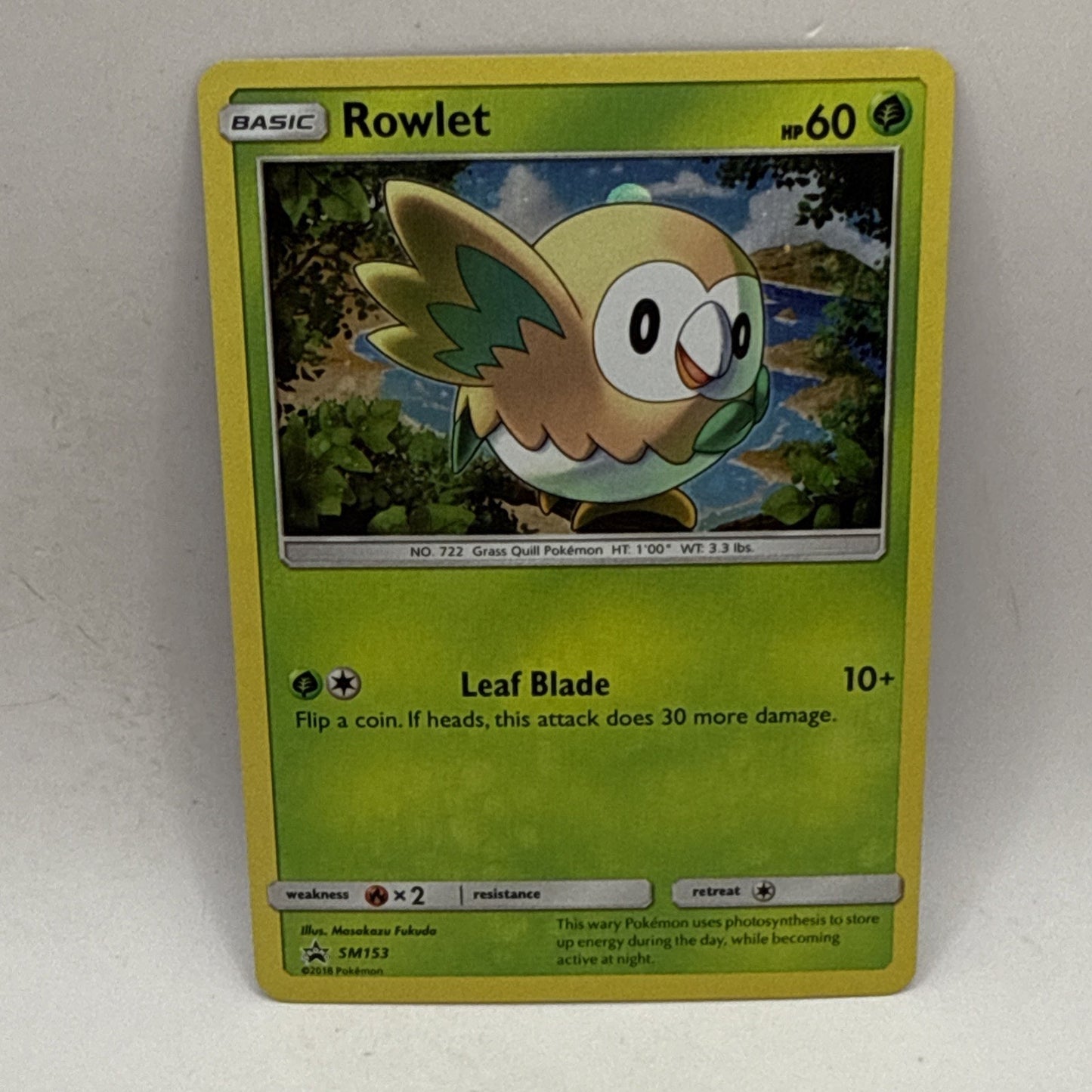 Rowlet SM153 - Holographic - Black Star Promo - 2018 Pokemon TCG HP Card