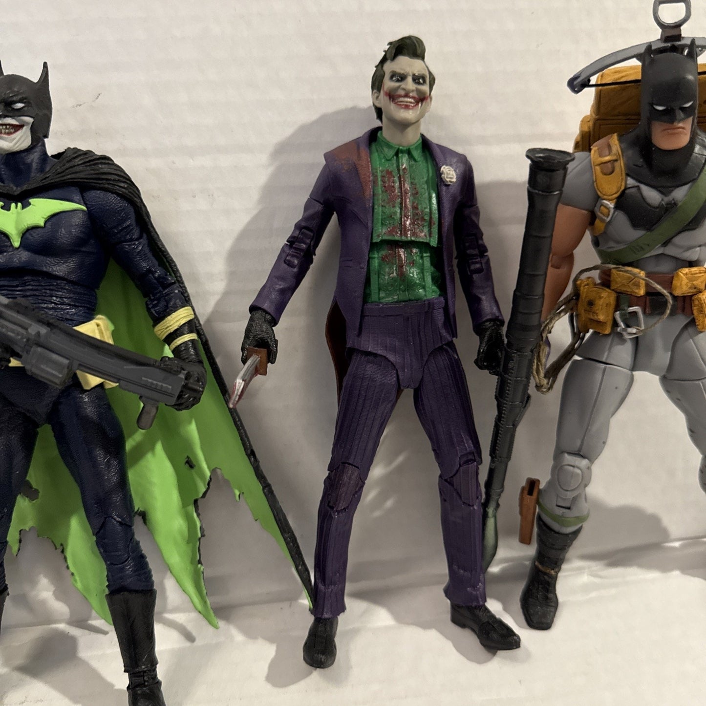DC Multiverse Batman & Joker Toy Action Figure Lot + Random Weapon Accessories