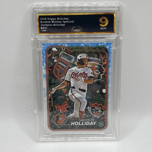 Jackson Holliday 2024 Topps Holiday ROOKIE CARD RC #H50 Graded 9 Mint MLB Card