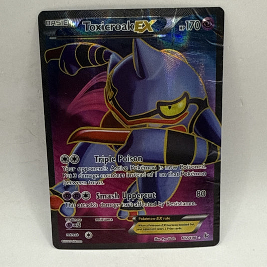 Pokémon TCG Toxicroak-EX Flashfire 102/106 Holo Full Art Ultra Rare HP DMG Card