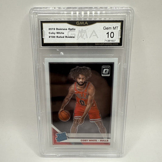 2019 Panini Donruss Optic Coby White (RC) NBA Chicago BULLS Graded 10