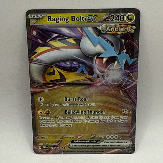 Raging Bolt EX 123/162 Sv05: Temporal Forces LP Pokémon Trading Card