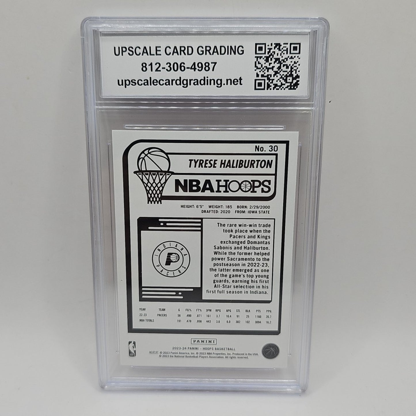 2023-24 Panini NBA Hoops Hyper Red /99 Tyrese Haliburton #30 Graded 10
