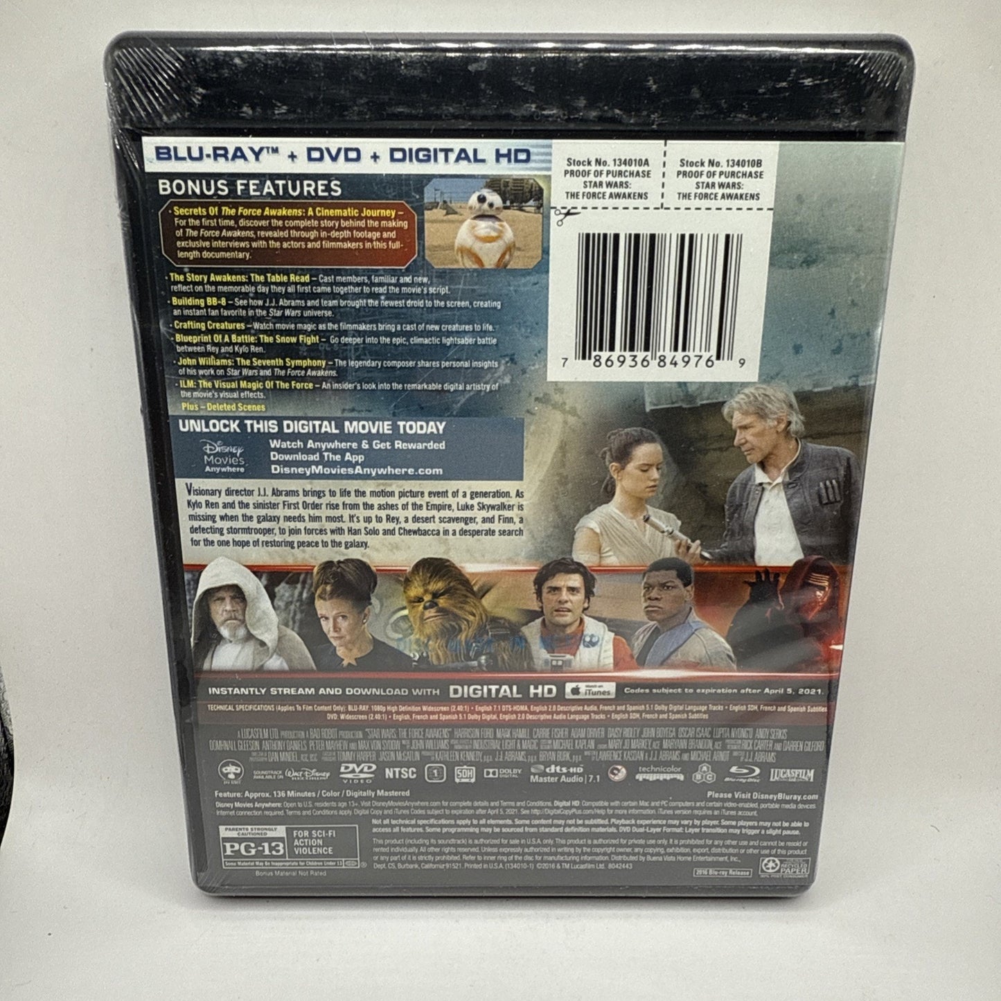 Star Wars: Episode VII: The Force Awakens (Blu-ray/DVD, 2015) Brand New, Sealed!