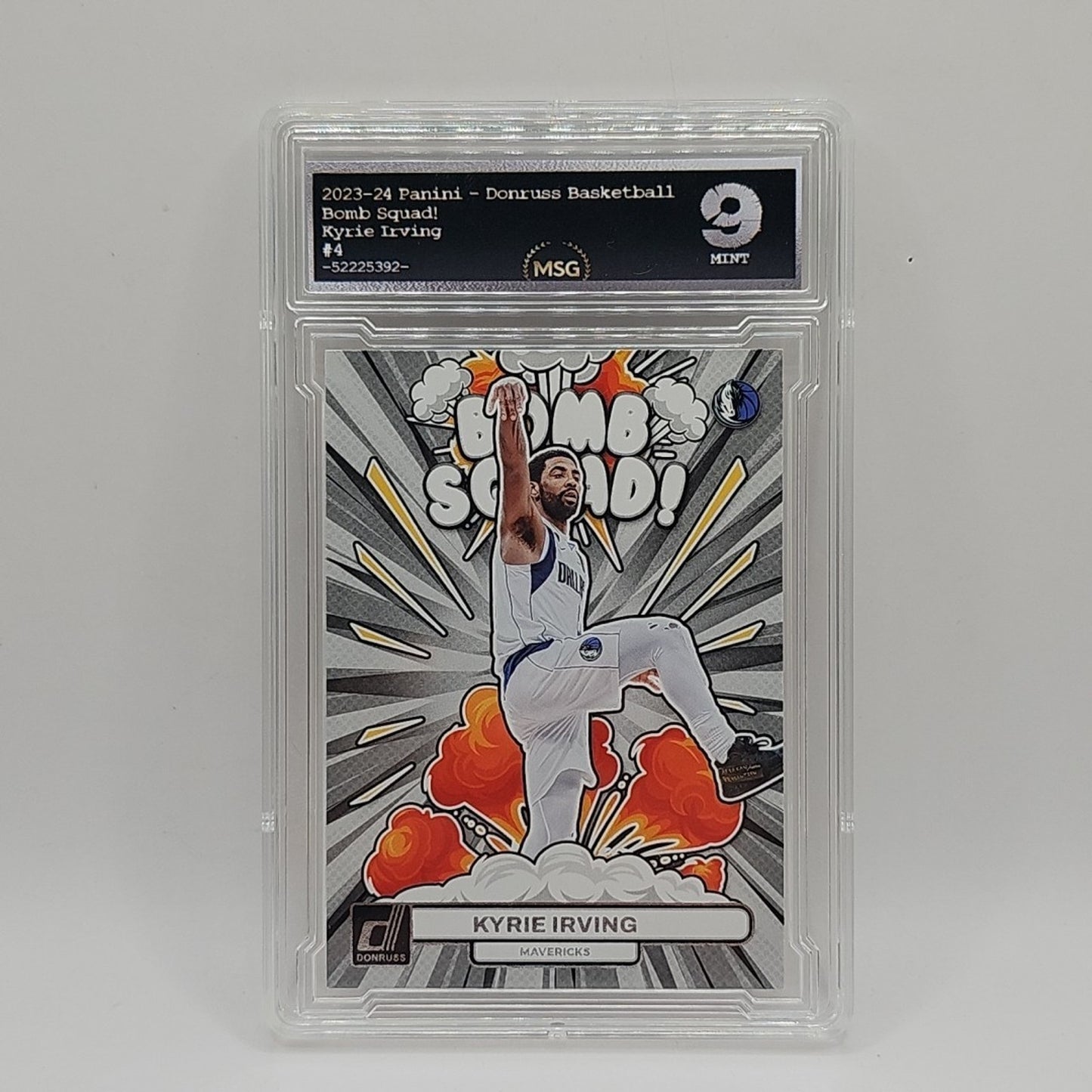 Kyrie Irving 2023 Panini Donruss Bomb Squad #4 Dallas Mavericks Graded 9 NBA
