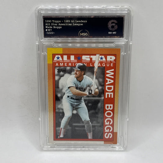 Wade Boggs 1990 Topps HOF All-Star Game Boston Red Sox Baseball Card #387 Graded