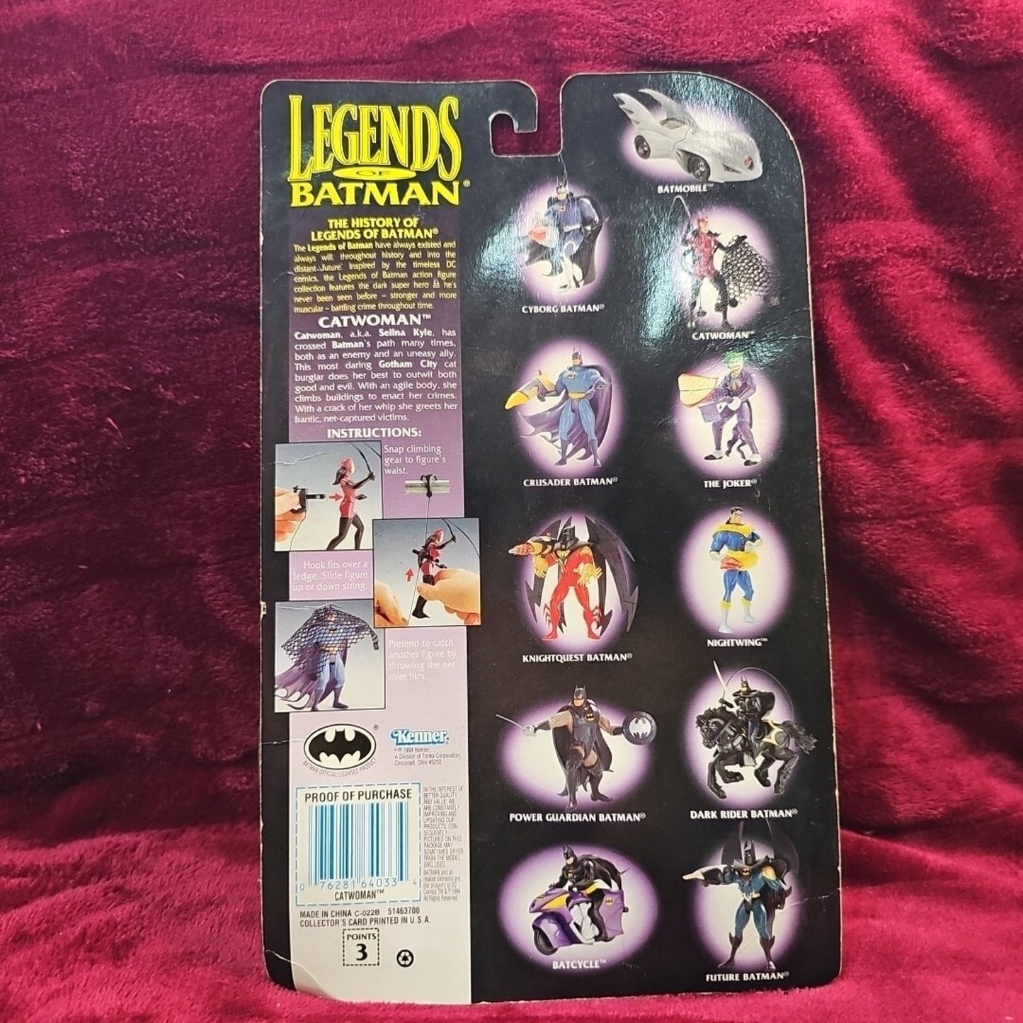 1994 Kenner Legends of Batman Catwoman with Quick-Climb Claw & Capture Net