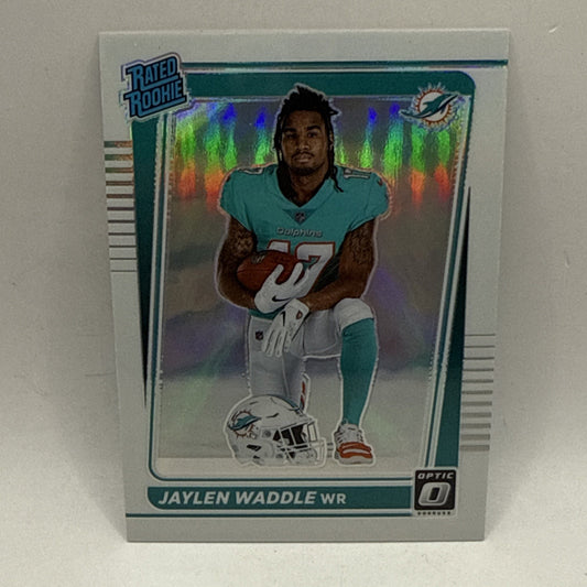 2021 DONRUSS OPTIC JAYLEN WADDLE RATED ROOKIE VARIATION HOLO SILVER PRIZM RC SP