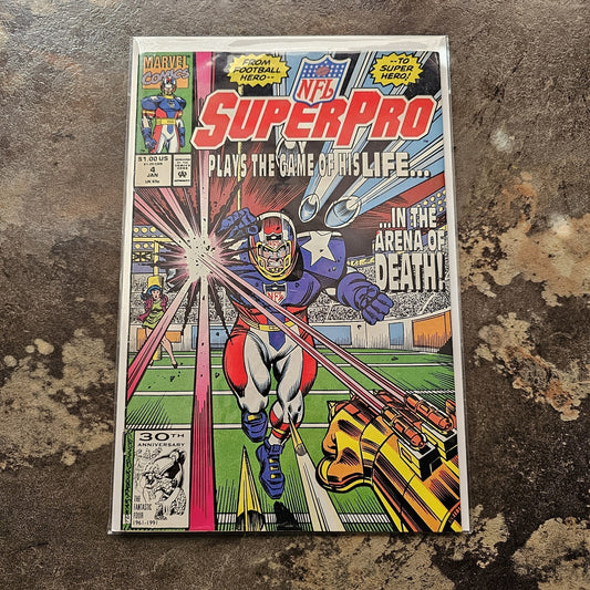 1992 NFL Superpro Hammered Comic Issue Feb 5 & Plays The Game Of His Life Comic