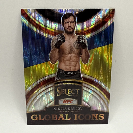 2023 Panini Select UFC Nikita Krylov Global Icons Flash Prizm - Lt Heavyweight