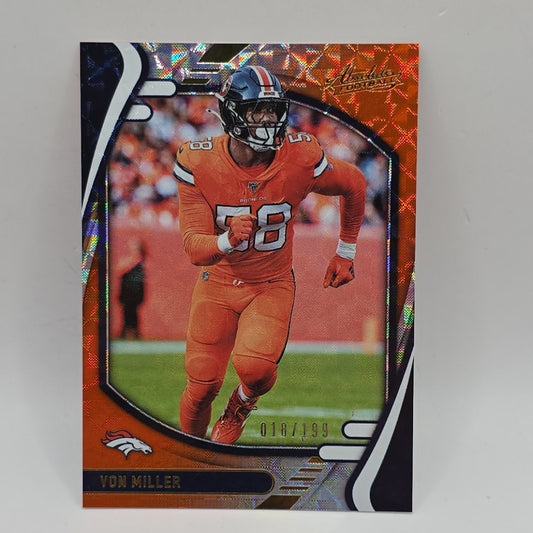 2021 Panini Absolute Orange Mosaic /199 Von Miller #54 NFL Denver Broncos Card
