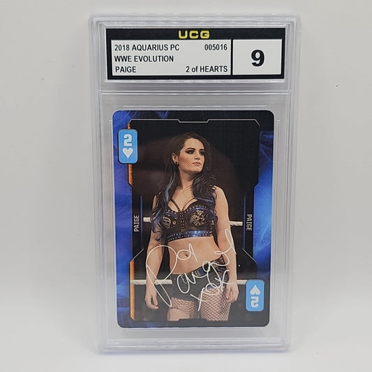 2019 Aquarius WWE Divas Evolution Playing Card Two Paige Graded 9 Mint
