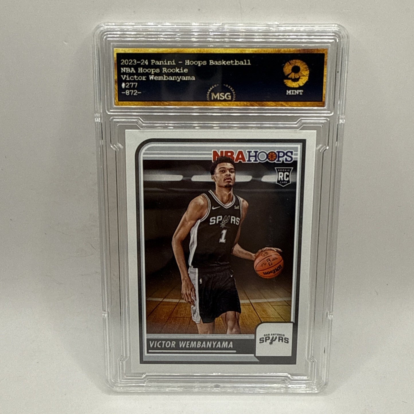Victor Wembanyama 2023 Panini NBA Hoops #277 Rookie Graded 9 Mint NBA