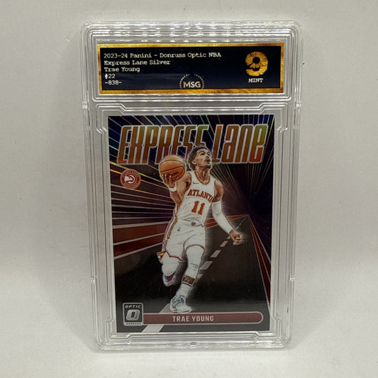 Trae Young 2023-24 Donruss Optic Express Lane Insert #22 Atlanta Hawks Graded 9