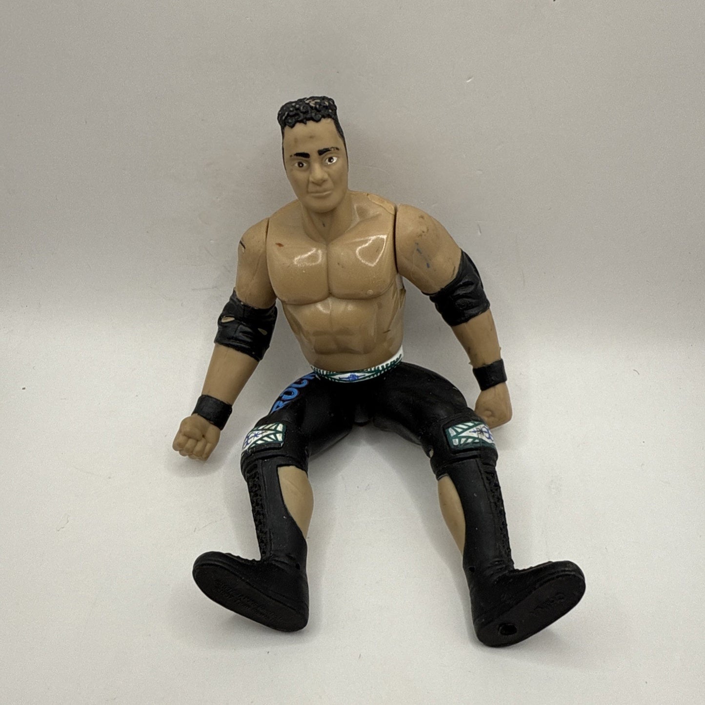 1997 Jakks Pacific WWF Wrestle Mania Rocky Maivia The Rock Figure 6 inch